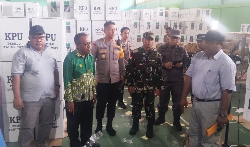 Pastikan Kesiapan Pilpres, Forkopimda Kota Jayapura Kunjungi Gudang Logistik KPU