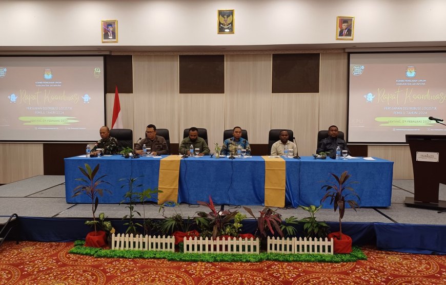 Dandim Jayapura Hadiri Rakor Kesiapan Distribusi Logistik KPU Kabupaten Jayapura