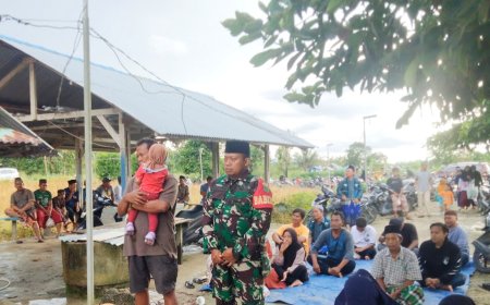 Sambut Bulan Suci Ramadhan Babinsa Skanto Bersama Warga Binaan Ziarah Kubur dan Doa Bersama