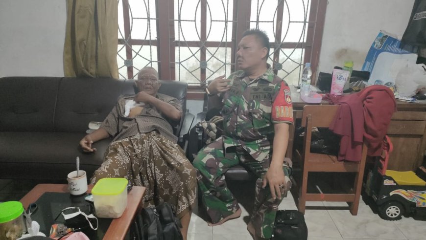 Peduli Warga Binaan, Babinsa Koramil Talang Jenguk Warga Yang Sedang Sakit