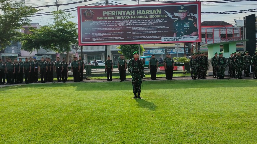 Pimpin Upacara Hari Senin, Dandim 0712 Tegal Sampaikan Amanat Pangdam IV Diponegoro