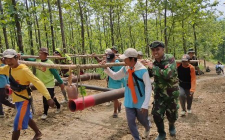 Dandim Tegal Menginisiasi Membuka Akses Jalan Perintis Desa Wotgalih
