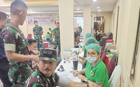 Peduli Kemanusiaan Anggota Koramil Sentani Ikut Serta Aksi Donor Darah