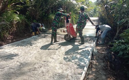 Satgas TMMD Kodim 0704 Banjarnegara Cor Jalan 806 Meter di Desa Sijengung