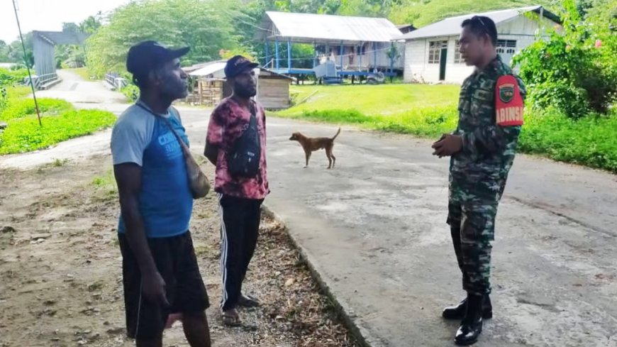 Komunikasi Sosial Babinsa Mewujudkan Kebersamaan di Sentani Menjelang Idul Fitri