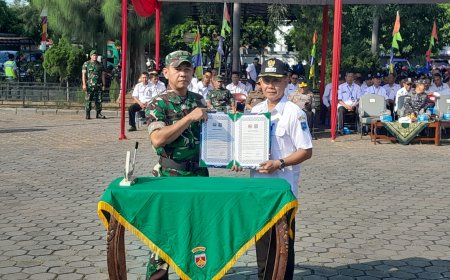 Kodim Tegal Gelar Upacara Pembukaan TMMD Di Kelurahan Pekauman Kota Tegal