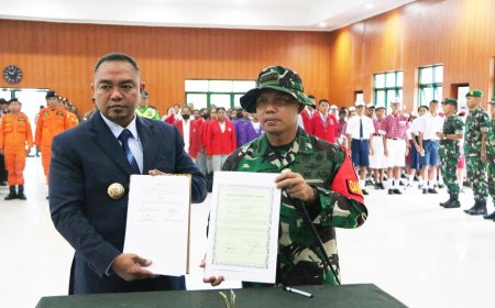 Sukseskan Pembangunan Distrik Airu Kodim Jayapura Kerahkan 150 Personil  TNI Manunggal Membangun Desa