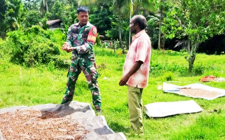 Babinsa Kemtuk Gresi Jalin Komunikasi Sosial Dengan Petani Kopi