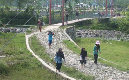 Keindahan Lokasi TMMD Reguler ke-120 Kodim 0704 Banjarnegara dengan Jembatan Merah Putih