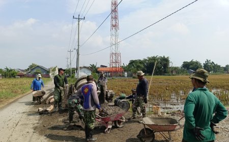Program TMMD Sengkuyung Tahap II Kodim 0712 Tegal Di Desa Kesamiran Sudah Mencapai 65 Persen