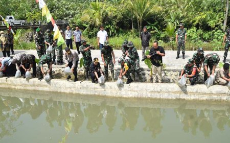 Peninjauan TMMD Tebar Benih Ikan Nila untuk Peningkatan Ekonomi Desa Sijenggung
