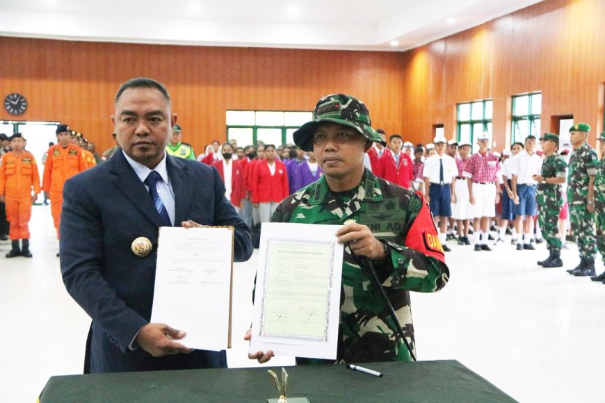 Sukseskan Pembangunan Distrik Airu Kodim Jayapura Kerahkan 150 Personil  TNI Manunggal Membangun Desa