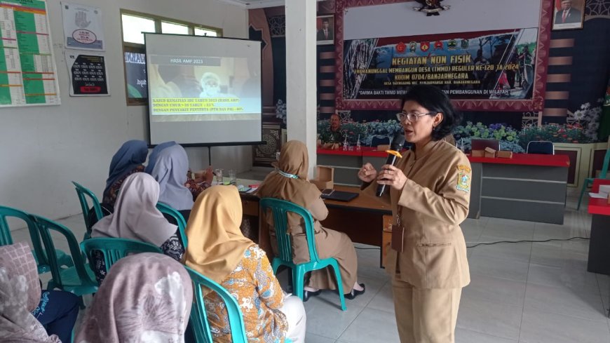 Sosialisasi Peran KB dalam Penurunan Kematian Ibu dan Bayi di TMMD Reguler ke-120