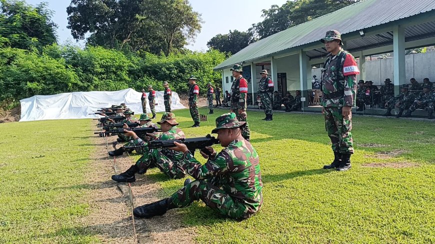 Tingkatkan Kemampuan Menembak, Kodim 0712 Tegal Gelar Latbakjatri TW II Tahun 2024