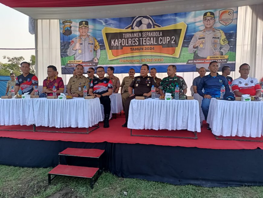 Kasdim Tegal Hadiri Pembukaan Turnamen Sepakbola Kapolres Cup II 2024