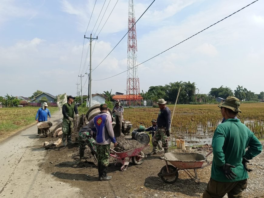 Program TMMD Sengkuyung Tahap II Kodim 0712 Tegal Di Desa Kesamiran Sudah Mencapai 65 Persen
