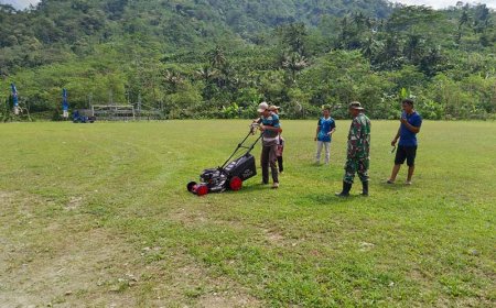 Pembersihan Lapangan Sambut Penutupan TMMD Reguler ke-120