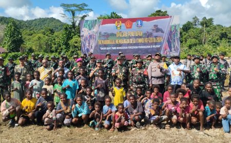 TMMD Reguler Kodim Jayapura Resmi Ditutup, Dandim Berharap Selanjutnya Dapat Membangun Sekolah Di Kampung Naira