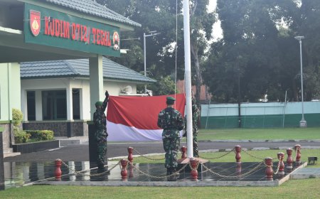 Bacakan Amanat Pangdam Iv Diponegoro, Kasdim Tegal Pimpin Upacara Bendera 17-an Bulan Juni 2024