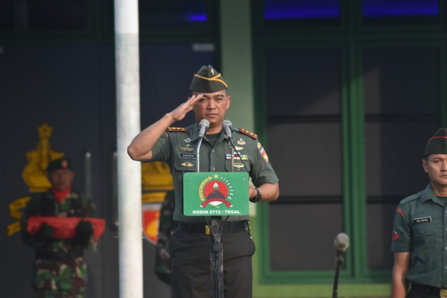 Bacakan Amanat Danrem 071 Wijayakusuma, Dandim Tegal Pimpin Upacara Bendera Awal Juni
