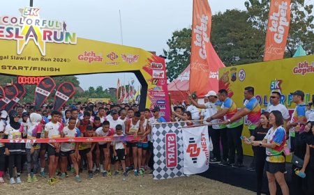 Dandim Tegal Hadiri Colorfull Tesla Run 2024 Dalam Rangka Hari Bhayangkara Ke-78 Di Wilayah Hukum Polres Tegal
