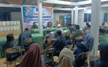 Babinsa Koramil Kramat Hadiri Sosialisasi Penanganan Dan Pencegahan Narkoba Desa Kramat