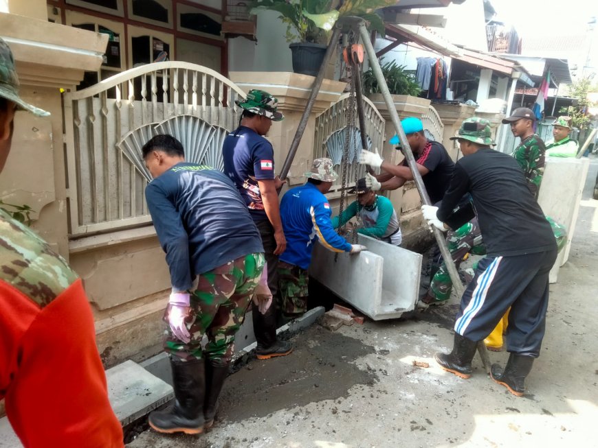 Pemasangan U-Ditch Oleh Satgas TMMD Kodim Tegal Dipastikan Sesuai Presisi