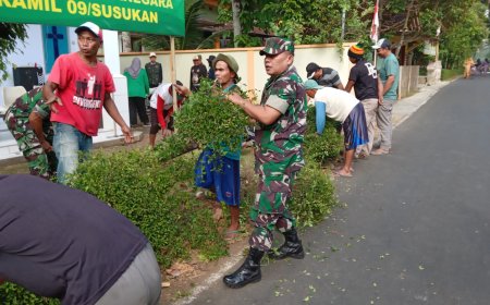 Wujud Nyata Kebersamaan Karya Bakti Koramil 09 Susukan