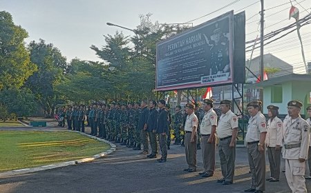 Bacakan Amanat Danrem, Kasdim Tegal Pimpin Upacara Bendera Hari Senin