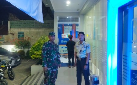 Jaga Kondisi Kamtibmas, Babinsa Talang Patroli Kantor BRI