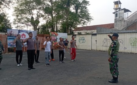 Tingkatkan Kerjasama, Babinsa Slawi Latih PBB Security