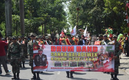 Kodim 0712 Tegal Ikuti Karnaval HUT RI Ke-79 Tingkat Kabupaten Tegal