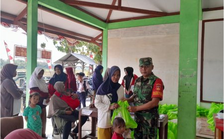Babinsa Lebaksiu Damping Penyaluran Bantuan Stunting