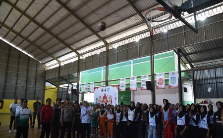 Dandim 0704/Banjarnegara Resmi Buka Turnamen Dandim Cup Basketball SD dan SMP