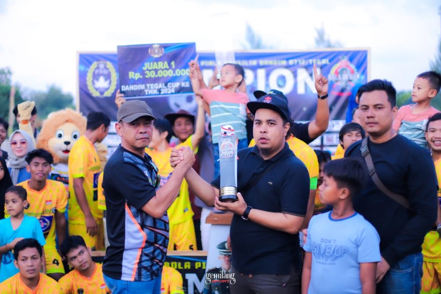 Dandim Cup Kodim 0712 Tegal Resmi Ditutup, Satu Club Sepak bola Berhasil Mendapatkan Juara