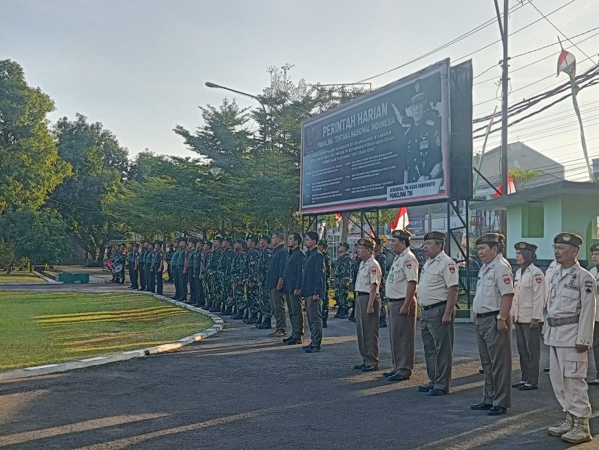 Bacakan Amanat Danrem, Kasdim Tegal Pimpin Upacara Bendera Hari Senin
