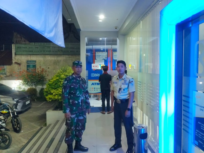 Jaga Kondisi Kamtibmas, Babinsa Talang Patroli Kantor BRI