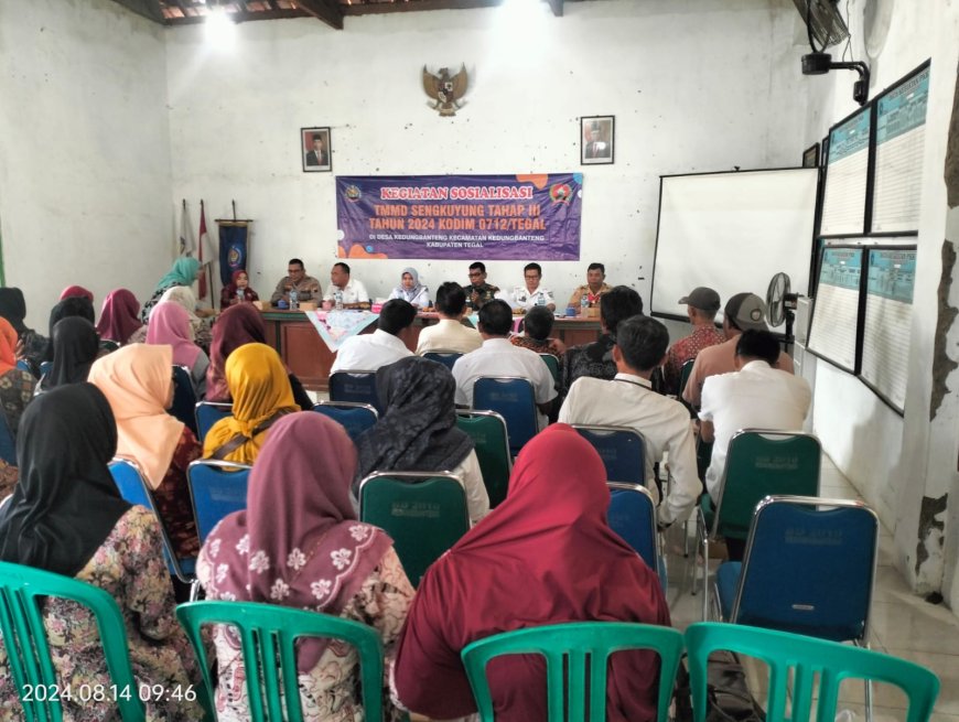 Pasiter Kodim Tegal Berikan Penyuluhan Wasbang Program TMMD Sengkuyung Tahap III Tahun 2024