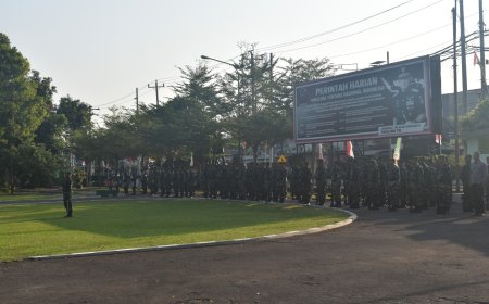 Pimpin Upacara Awal Bulan, Kasdim Tegal Bacakan Amanat Danrem 071 Wijayakusuma