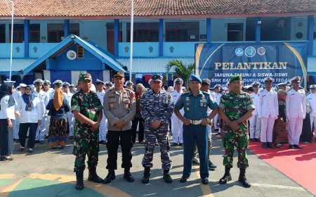 Pabung Kodim Tegal Hadiri Pelantikan Siswa Taruna SMK Baruna Dukuhwaru