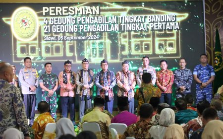 Dandim Tegal Hadiri Peresmian 4 Gedung Pengadilan Tingkat Banding Dan 21 Pengadilan Tingkat Pertama