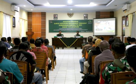 Kodim Jayapura Gelar Survei Kepuasan Masyarakat Kinerja Babinsa Dalam Pembinaan Teritorial