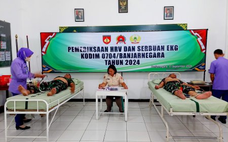 Pemeriksaan HRV dan Serbuan EKG 2024 di Kodim 0704/Banjarnegara