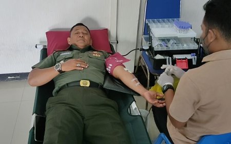 Sambut HUT TNI, Kodim Tegal Gelar Bakti Kesehatan Donor Darah