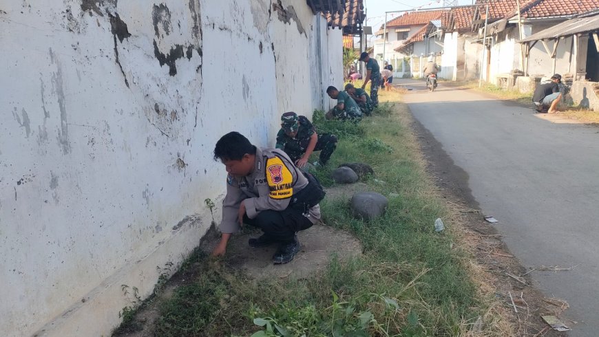 Danramil Pangkah Pimpin Kerja Bakti Di Pondok Pesantren Miftachul Jannah