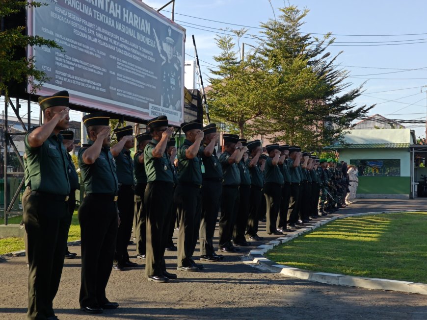 Bacakan Amanat Pangdam, Dandim Tegal Pimpin Upacara Bendera