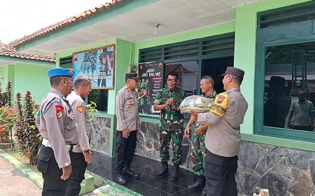 Koramil Tarub Dapat Ucapan HUT TNI Ke-79 Dari Polsek Tarub