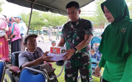 Kodim 0712 Tegal Bagikan Makan Gratis Di HUT TNI Ke-79