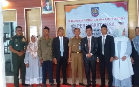 Danramil Tarub Hadiri Pelantikan Perangkat Desa Bulakwaru