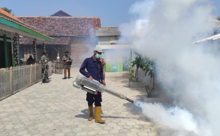 Cegah DBD Babinsa Koramil Suradadi Dampingi Fogging Di Desa Binaan